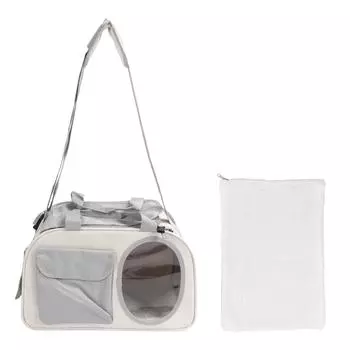Переноска для кошек, большая вместимость, дышащая ткань Оксфорд, переносная мягкая переноска для домашних животных для улицы серый