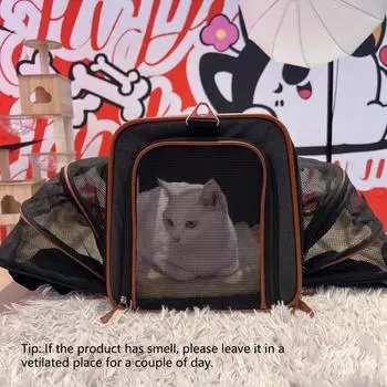 Переноска для кошек и собак — одобренная авиакомпаниями расширяемая мягкая переноска для домашних животных со съемной флисовой подкладкой и карманами для кошек/щенков