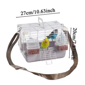 Переноска для птиц Легкая переноска для маленьких птиц со съемным поддоном Сверхпрочные принадлежности для мелких животных для содержания питомцев Путешествий серый