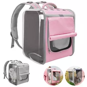 Переноска для собак, дышащий рюкзак для кошек, сумка-переноска для кошек, переносная сумка для путешествий на открытом воздухе для йорков, чихуахуа 35x30x40cm розовый