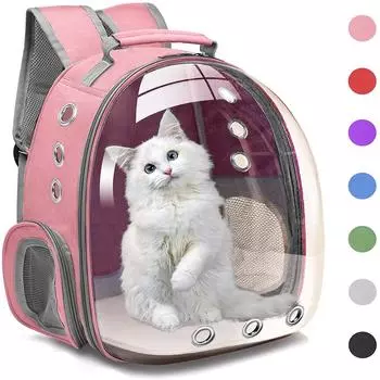 Переноска для собак и кошек с окном астронавта, дышащий прозрачный рюкзак, дорожная сумка для домашних животных чёрный