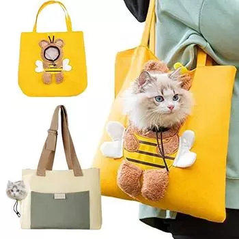 Переноска для собак и щенков, удобная сумка через плечо, дорожная сумка, портативный рюкзак на слинге бежевый