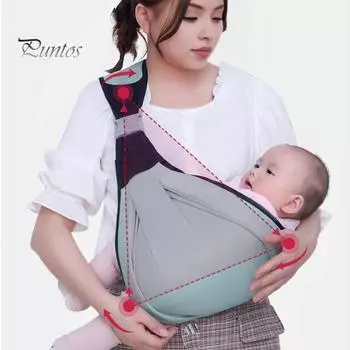 Переноска-кенгуру, регулируемая, на одно плечо, дышащая, на все времена года, эргономичная, легкая, слинг для новорожденных и малышей, набедренный держатель серый