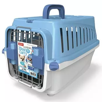 Переноска Marukan S размера с двумя дверцами, синяя, синий