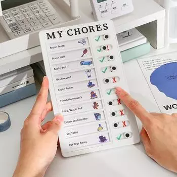 Переносная доска для заметок, доска для списка дел, доска для контрольных списков, съемная, многоразовая, для самостоятельного составления сообщений, для планирования путешествий, для дома, напоминаний MY CHORES белый