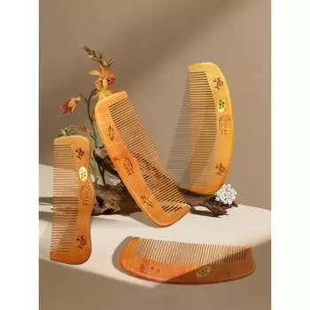 Переносная расческа из натурального дерева, расческа для волос, тонкая зубная щетка, антистатическая парикмахерская, инструменты для массажа кожи головы, карманная расческа