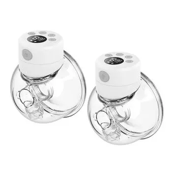 Переносной электрический молокоотсос из 2 комплектов Бесшумный невидимый молокоотсос без помощи рук 2 режима 9 уровней 2-Pack T белый