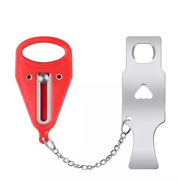 Переносной дверной замок, защитная защелка, металлический замок, замок безопасности для дома, номера, отеля, противоугонный замок, замок безопасности для дверей туристического жилья Red Single Head