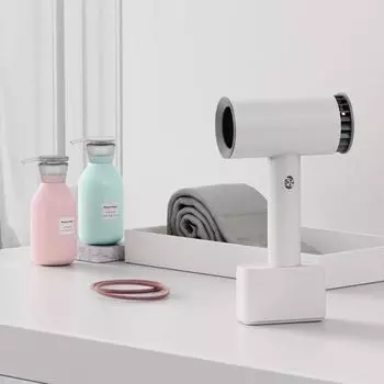 Переносной фен для волос, перезаряжаемый, горячий/холодный фен, беспроводной фен для путешествий, мощный фен для улицы, отрицательные ионы, 2600 мАч EU белый