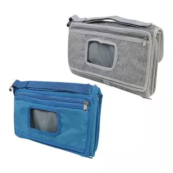 Переносной пеленальный коврик, пеленальный столик для младенцев, дорожная сумка, с карманом для салфеток One Size синий