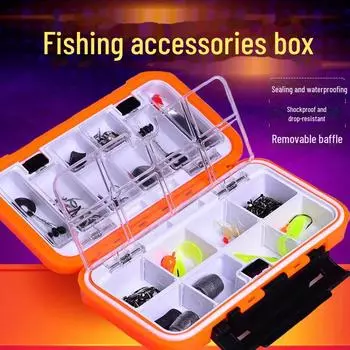 Переносной ящик для хранения рыболовных снастей с двойными слоями для приманок, крючков и наживки. Идеально подходит для организации рыболовных принадлежностей. Accessory storage box флуоресцентный зеленый