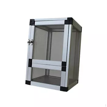 Переносной вольер для рептилий для мелких домашних животных – вентилируемый бокс для обитания серебряный