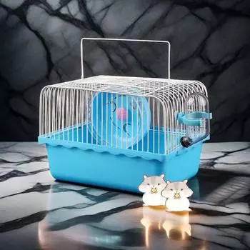 Переносные клетки для хомяков, одноэтажные виллы, клетки для золотых медведей, небольшие садовые клетки и принадлежности для хомяков. Small Farm синий