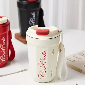 Переносные термокружки из нержавеющей стали, бытовая сопутствующая чашка, винтажная, с уплотнением от протекания, кофейная чашка с подъемной ручкой 360ml-400ml