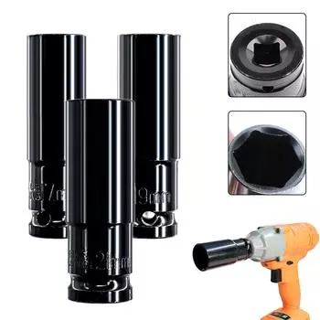 Переносные торцевые ключи 1/2 дюйма, набор из 3 предметов, черный HSS, твердый