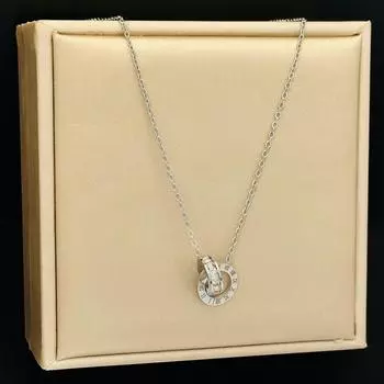 Переплетенные римские бриллианты из титановой стали, женское ожерелье, не выцветает, геометрическая индивидуальная ключичная цепочка, новые ювелирные изделия