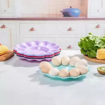Переработанный держатель для яиц на 12 сеток, простой холодильник, лотки для яиц, случайный цвет, пластиковая тарелка для яиц, фрукты Random