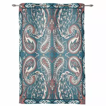 Перес Цветочная оконная занавеска для гостиной, роскошная занавеска с балдахином для спальни, дома, кухни, Декор, занавеска 135W x 60H(cm) x1