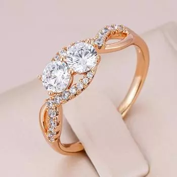 Пересечение дизайн полный циркон полые кольца женщин золотой цвет личности ювелирные изделия 7