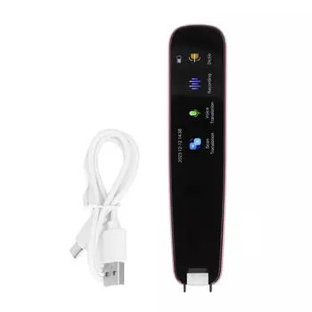 Перевод Сканирующая ручка Поддержка 12 языков Высокая скорость Высокая точность Кнопочное и сенсорное управление розовый