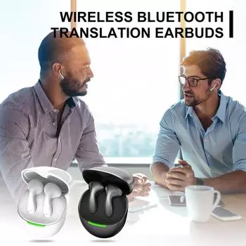 Переводческие наушники, Языковые переводчики Наушники-вкладыши 144 языка, Open Traductor, Bluetooth 5.3 Переводческие Bluetooth-наушники, Наушники Язык One Size чёрный