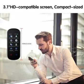 Переводчик Yousheng Language с большим экраном, мгновенный голосовой перевод, компактный размер, портативное устройство для онлайн-перевода на буксирный путь чёрный