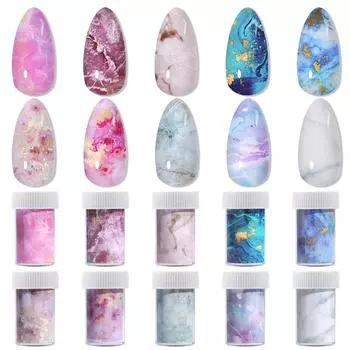 Переводная бумага для дизайна ногтей, чернила, размазывание, мраморный узор, облако, звездное небо, наклейка, японское украшение своими руками, 100 см Marbled Starry Sky Paper