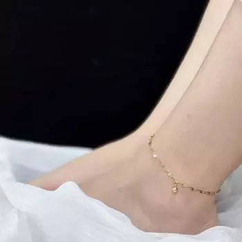 Переводные бусины на щиколотку, легкие роскошные ювелирные изделия, высококачественные круглые бусины на щиколотку, простая цепочка для ног, женские украшения для ног, ниша