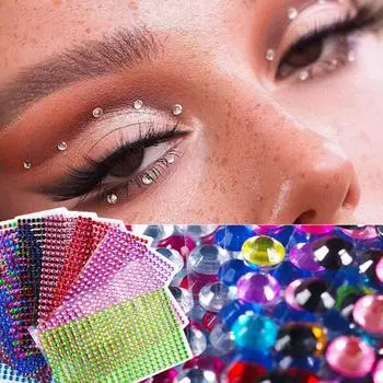 Переводные картинки Брови Лицо DIY Наклейки для ногтей 3D Украшения для лица Тени для век Наклейки Стразы 01