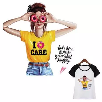 Переводные картинки Sweety Girl для одежды сделают вашу душу счастливее, экологически чистые полосатые наклейки для одежды, футболка «сделай сам», моющиеся наклейки S