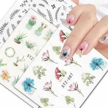 Переводные наклейки для ногтей Flower Butterfly Nail Art для украшения ногтей
