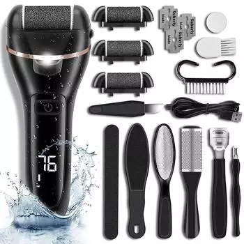 Перезаряжаемая электрическая пилка для ног, машина для удаления мозолей, устройство для педикюра, инструменты для ухода за ногами, ноги для пяток, удаление омертвевшей твердой кожи чёрный