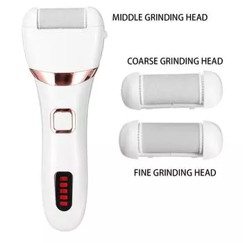Перезаряжаемая электрическая пилка для удаления мозолей Электронная пилка для ног Педикюрная терка для ног Пилка для ног с водонепроницаемым дизайном IPX7 15 * 5 см battery display