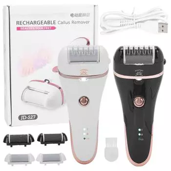 Перезаряжаемая электрическая пилка для удаления мозолей на ногах, инструмент для удаления омертвевшей кожи, пилка для ног, инструмент для педикюра Black