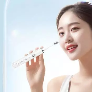 Перезаряжаемая электрическая зубная щетка, автоматическая зубная щетка, малошумная водонепроницаемая зубная щетка из АБС-материала для взрослых и детей белый