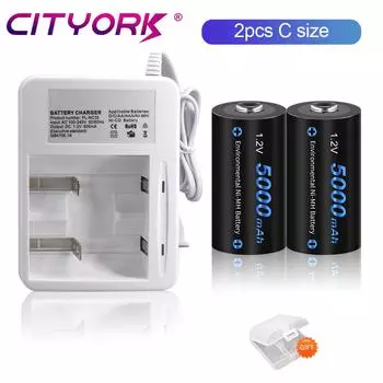 Перезаряжаемая батарея C Cell 1,2VC, 5000 мАч, NIMH R14 LR14, аккумулятор для светодиодной свечи, газовой плиты, автомобиля, игрушечного радио
