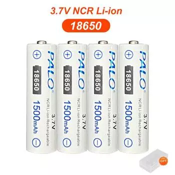Перезаряжаемая батарея PALO 18650, 3,7 В, литий-ионная батарея NCR18650, 1500 мАч, литий-ионные батареи для фонарика