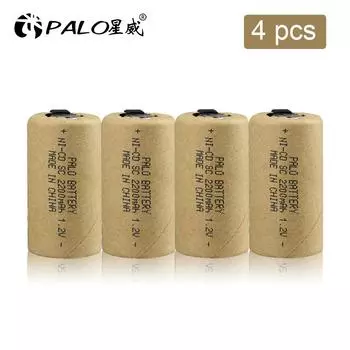 Перезаряжаемая батарея SC 2200 мАч, 1,2 В, 1,2 В, Sub C NI, CD-ячейка со сварочными выступами для батареи для электрической дрели, отвертки