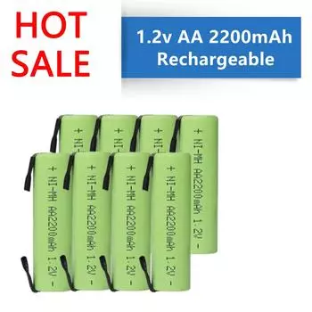 Перезаряжаемая батарея типа АА 1,2 В, NiMH, 2200 мАч, для электробритвы Philips, электрической зубной щетки, многофункциональной батареи 1pcs