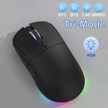 Перезаряжаемая беспроводная мышь Bluetooth/2.4G/проводная трехрежимная мышь 4800DPI RGB игровые мыши для ноутбука, планшета, Macbook белый