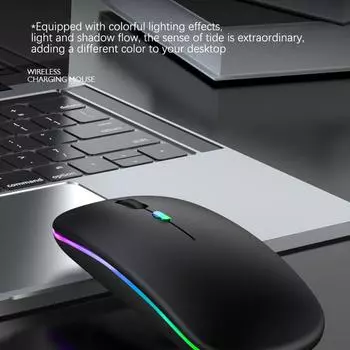 Перезаряжаемая беспроводная мышь Bluetooth с частотой 2,4 ГГц, USB RGB, 1600 точек на дюйм, мышь для компьютера, ноутбука, планшета, Macbook, игровая мышь, геймер золотой
