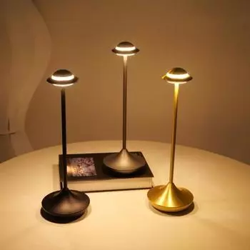 Перезаряжаемая беспроводная настольная лампа металлическая настольная лампа светодиодная ресторанная барная атмосфера свет золотистый