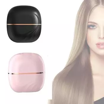 Перезаряжаемая беспроводная расческа для выпрямления волос с отрицательными ионами для бороды, женская розовый