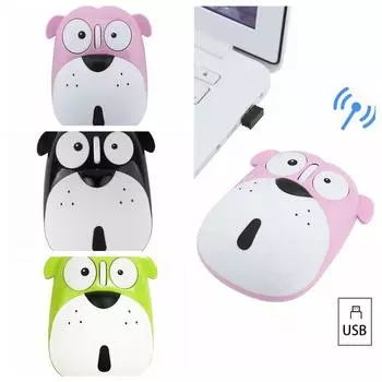 Перезаряжаемая бесшумная мышь 2.4G эргономичная мышь 2.4GHz симпатичная компьютерная мышь для ПК ноутбука чёрный