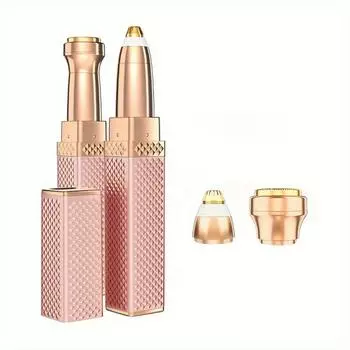 Перезаряжаемая бритва для бровей 2 в 1, бритва для волос на лице со светодиодной подсветкой, безболезненное удаление волос на лице и бровях у женщин розового золота