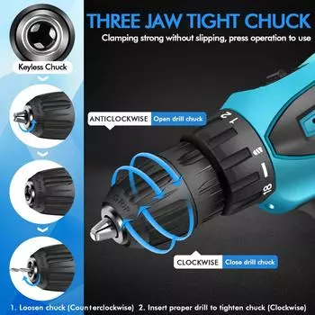Перезаряжаемая литиевая батарея Электрическая ручная дрель Электрические отвертки Наборы Аккумуляторные дрели Домашние самодельные электрические дрели us