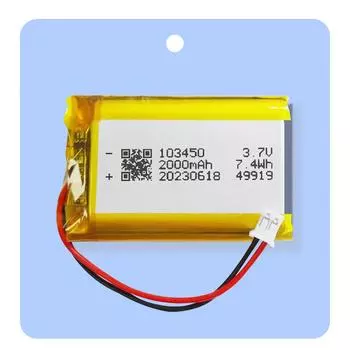 Перезаряжаемая литий-полимерная батарея 3,7 В, 2000 мАч, 103450, литий-полимерная батарея, литий-ионные липо-элементы для GPS, MP3, MP4, записи вождения золотистый