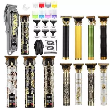 Перезаряжаемая металлическая машинка для стрижки волос: Электробритва Oil Head, Carving, Bald и Cross-Border. Plastic Buddha