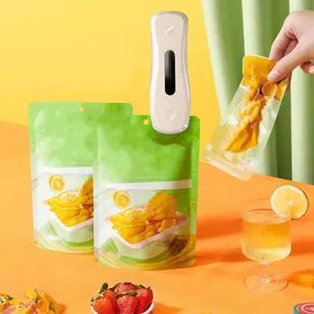 Перезаряжаемая мини-запечатывающая машина для пакетов Type-C, удобная для использования в холодильнике, с резаком, влагостойкая машина для запечатывания пакетов чёрный