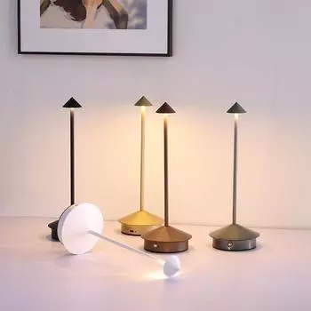 Перезаряжаемая настольная лампа, креативная обеденная сенсорная светодиодная лампа для бара, кофе Pina Pro, настольная лампа Lampada Da Tavolo, декоративная настольная лампа changeable серебряный